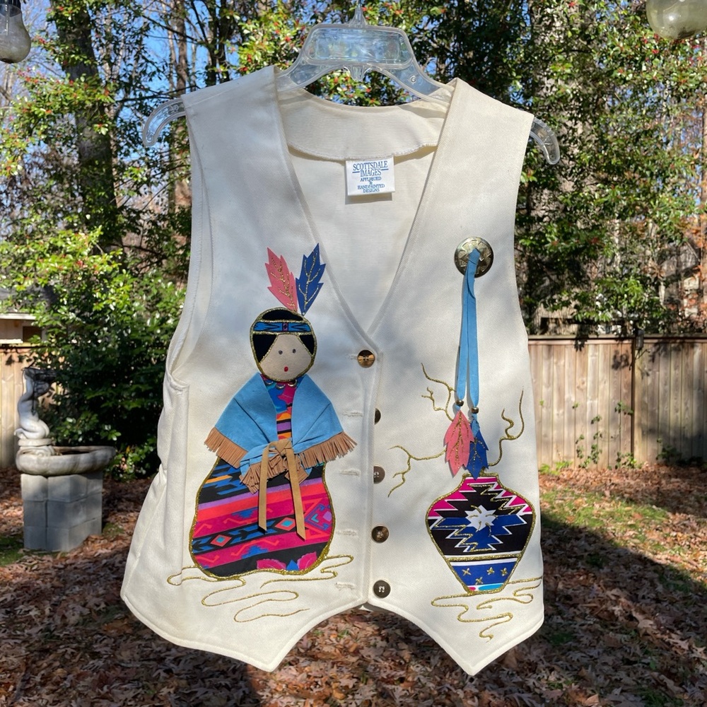 Size S Southwest Style Vintage Hand Painted Vest